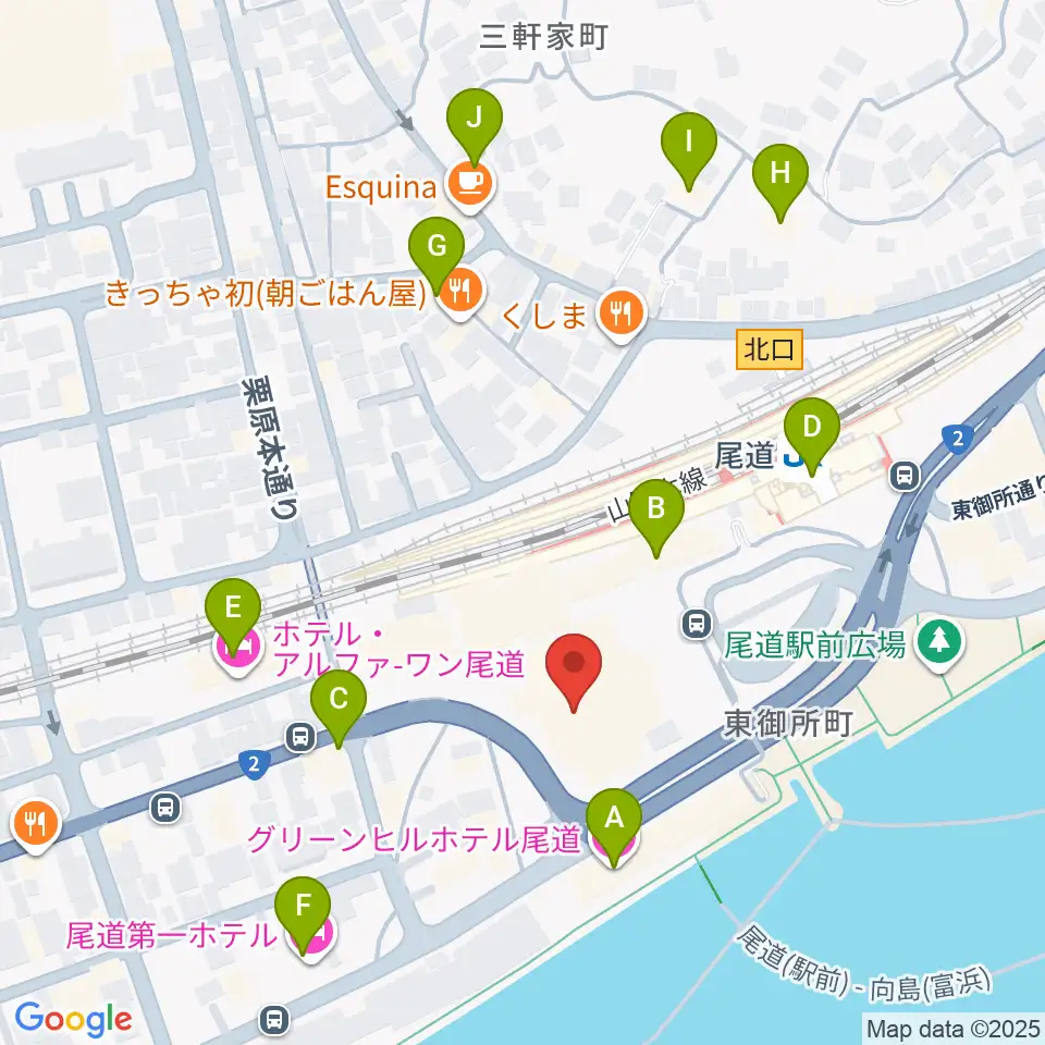エフエムおのみち周辺のホテル一覧地図