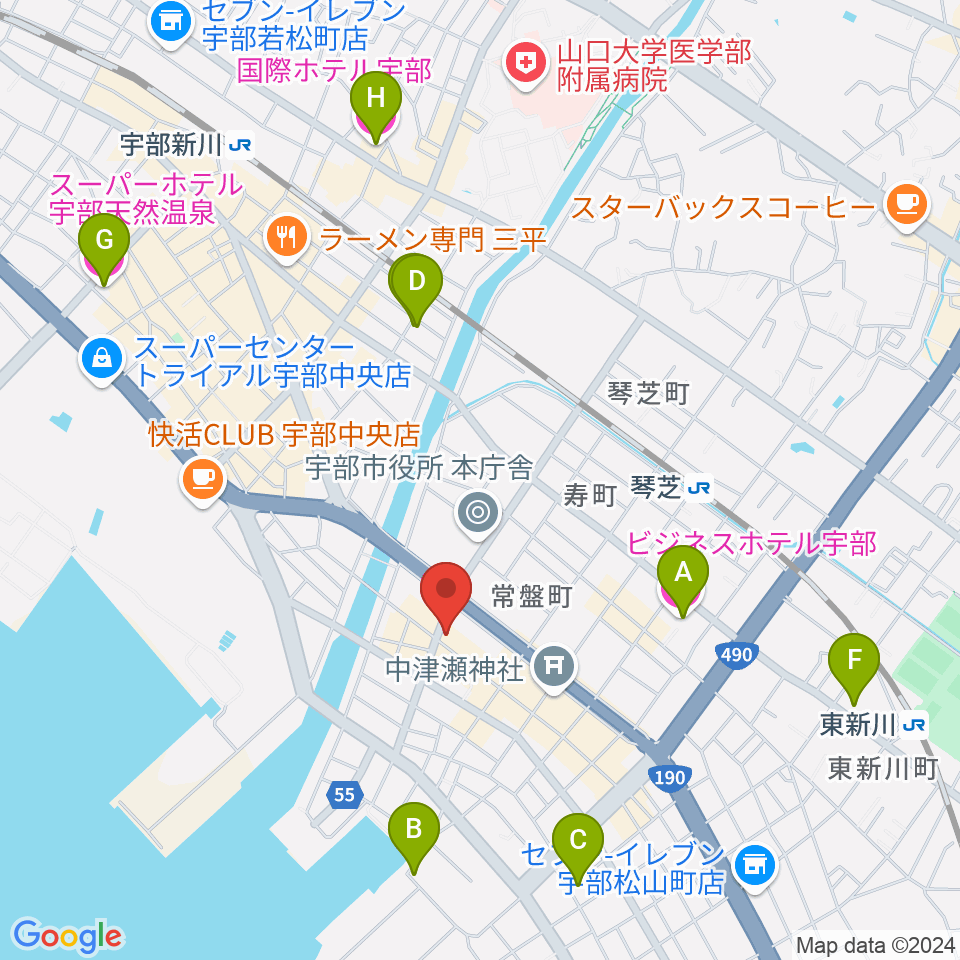 FMきらら周辺のホテル一覧地図