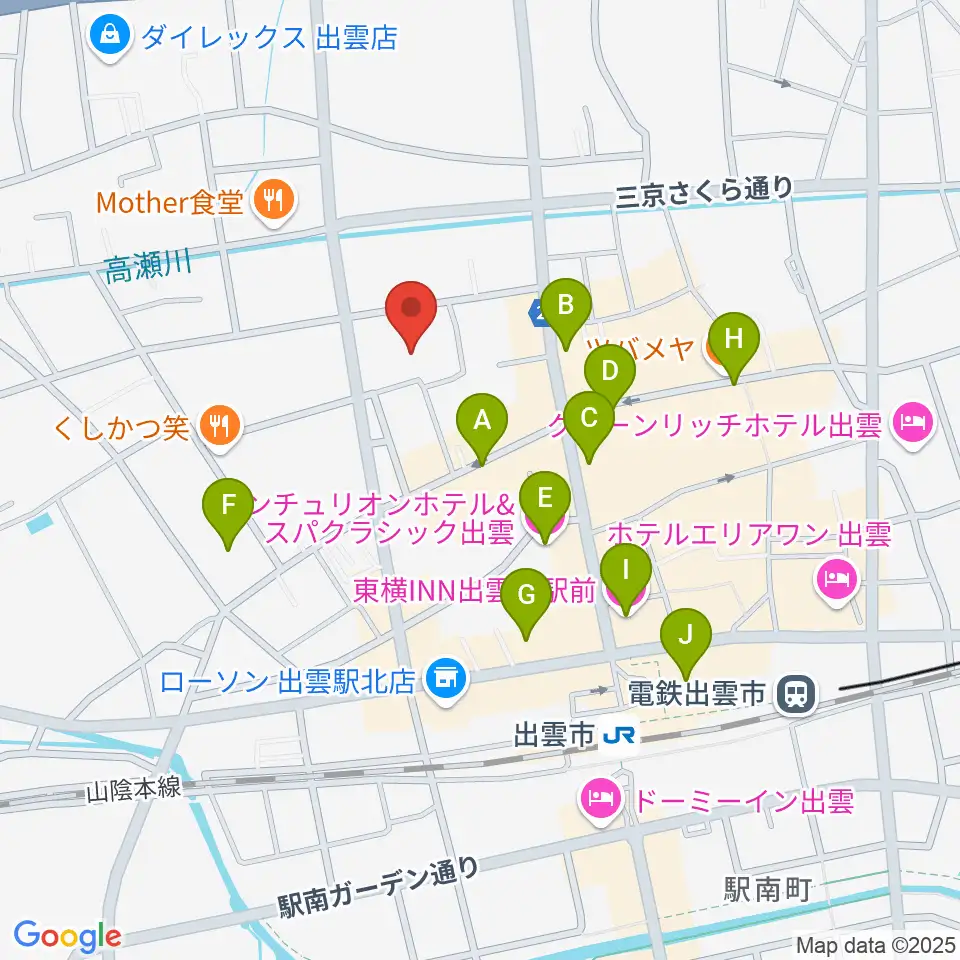 エフエムいずも周辺のホテル一覧地図