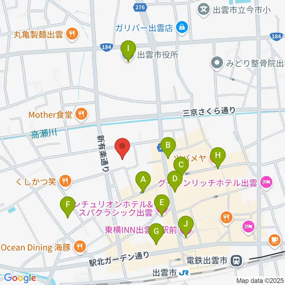 エフエムいずも周辺のホテル一覧地図