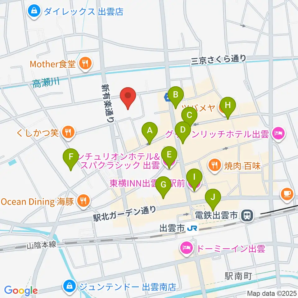 エフエムいずも周辺のホテル一覧地図