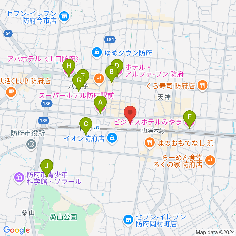 FMわっしょい周辺のホテル一覧地図