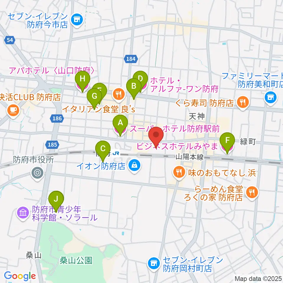 FMわっしょい周辺のホテル一覧地図