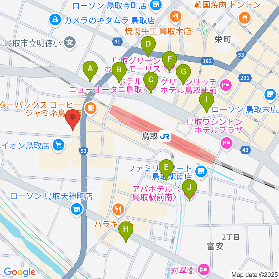 FM鳥取 レディオバード周辺のホテル一覧地図