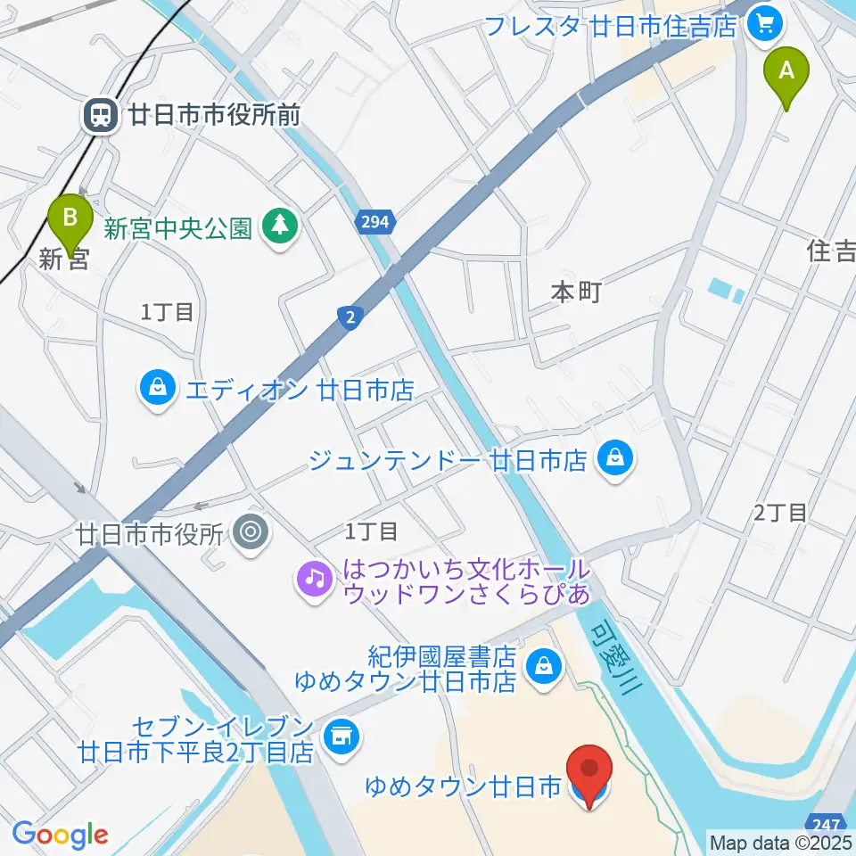 FMはつかいち周辺のホテル一覧地図