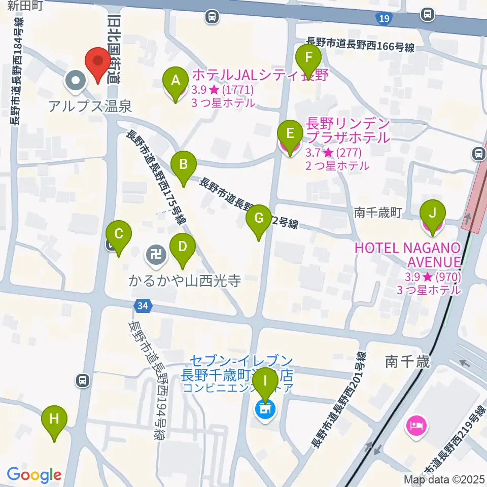 FMぜんこうじ周辺のホテル一覧地図