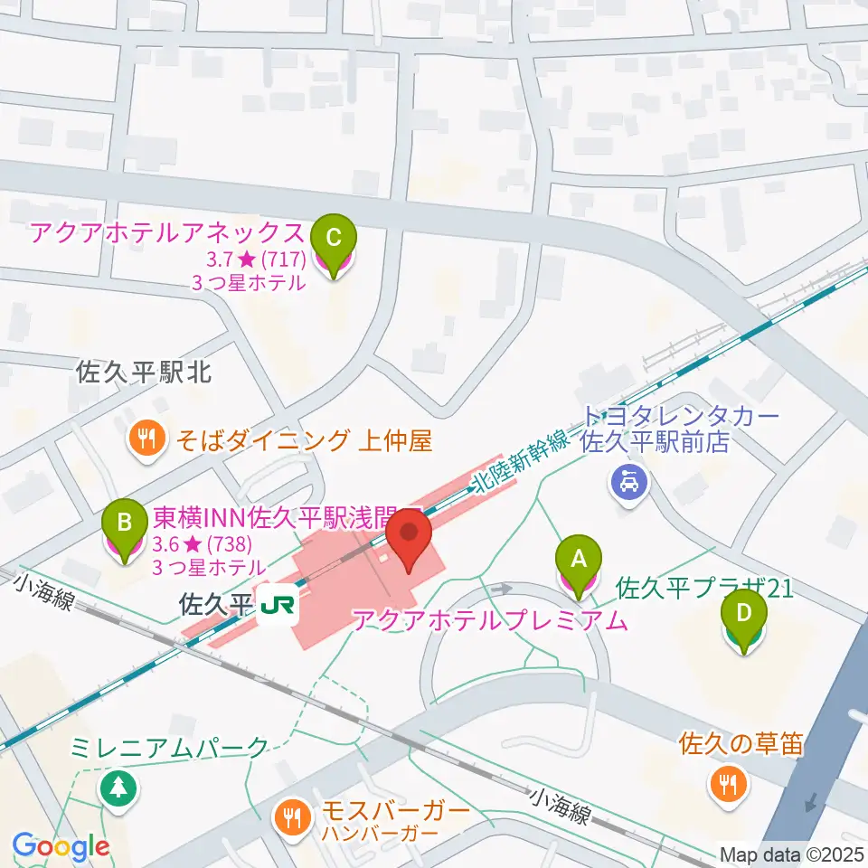 FMさくだいら周辺のホテル一覧地図