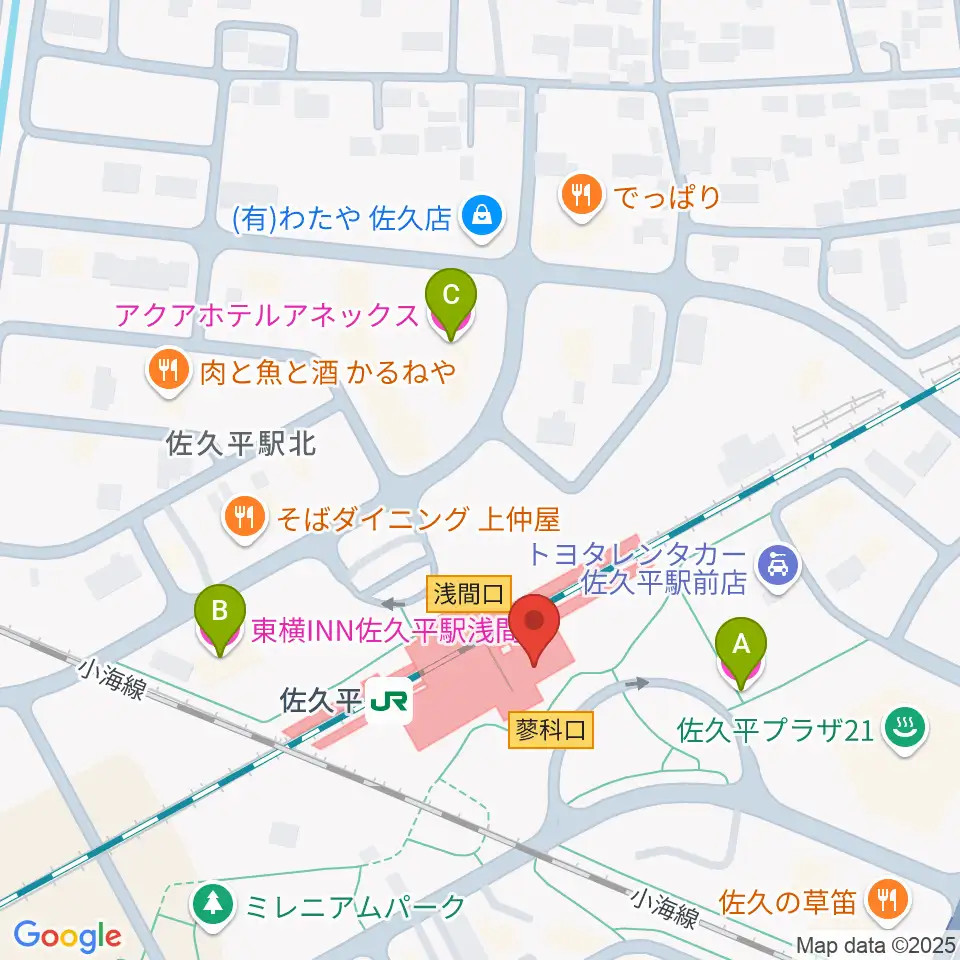 FMさくだいら周辺のホテル一覧地図