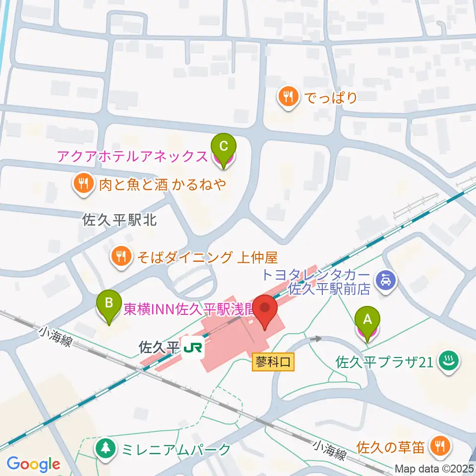 FMさくだいら周辺のホテル一覧地図