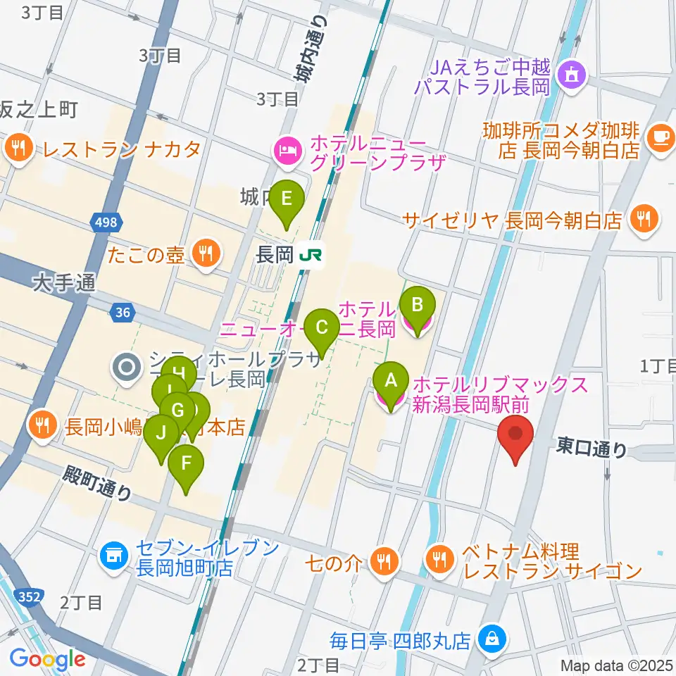 FMながおか周辺のホテル一覧地図
