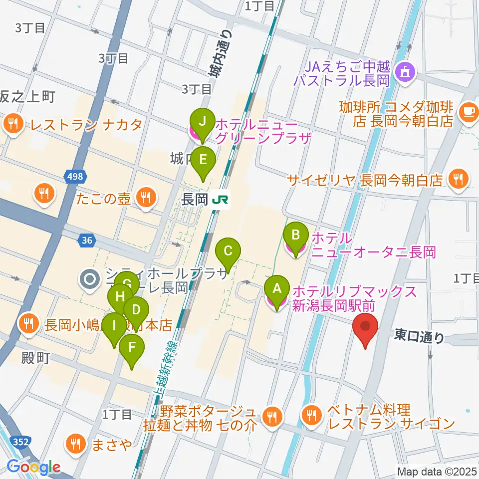 FMながおか周辺のホテル一覧地図