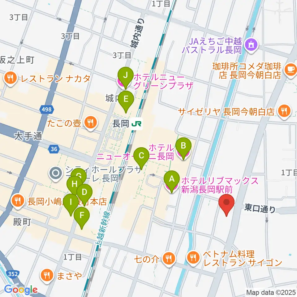 FMながおか周辺のホテル一覧地図