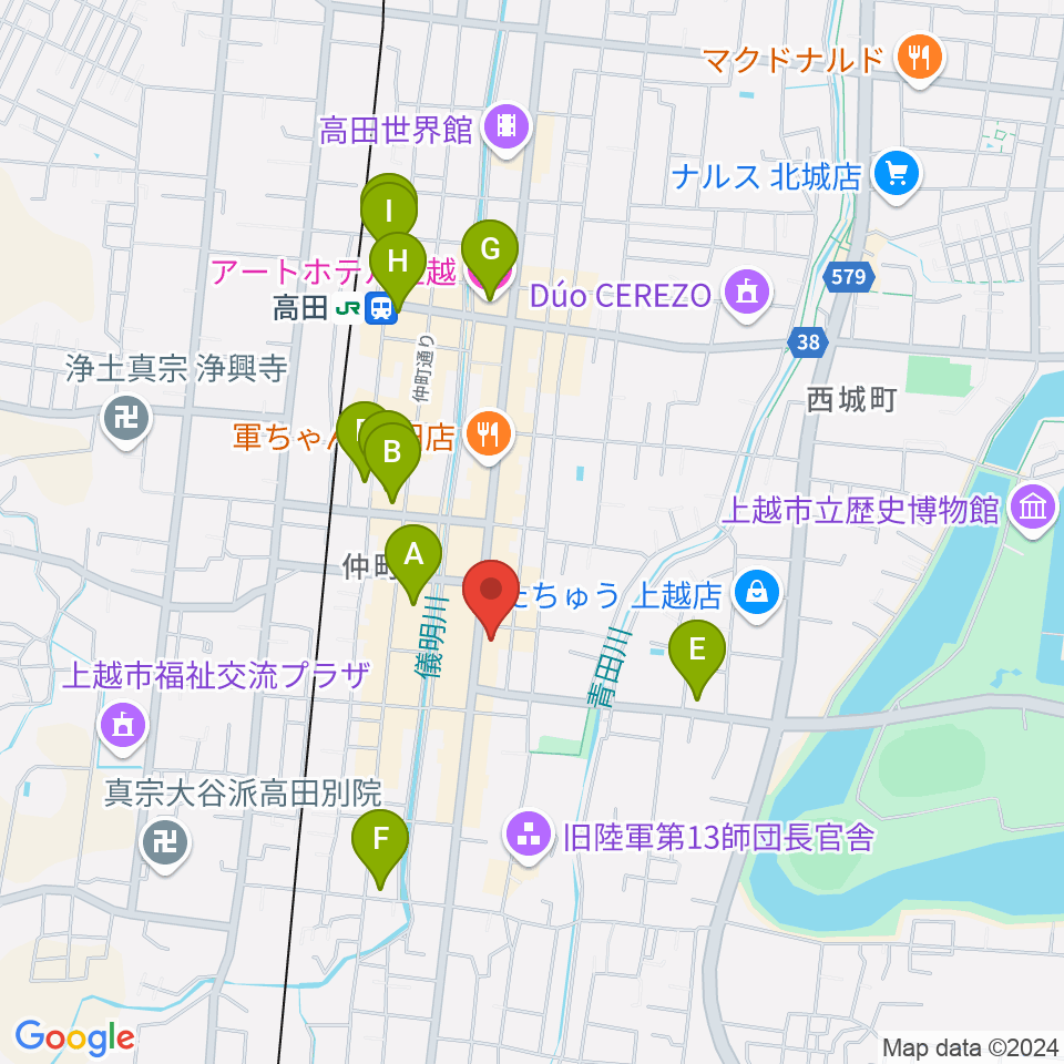 FMじょうえつ FM-J周辺のホテル一覧地図