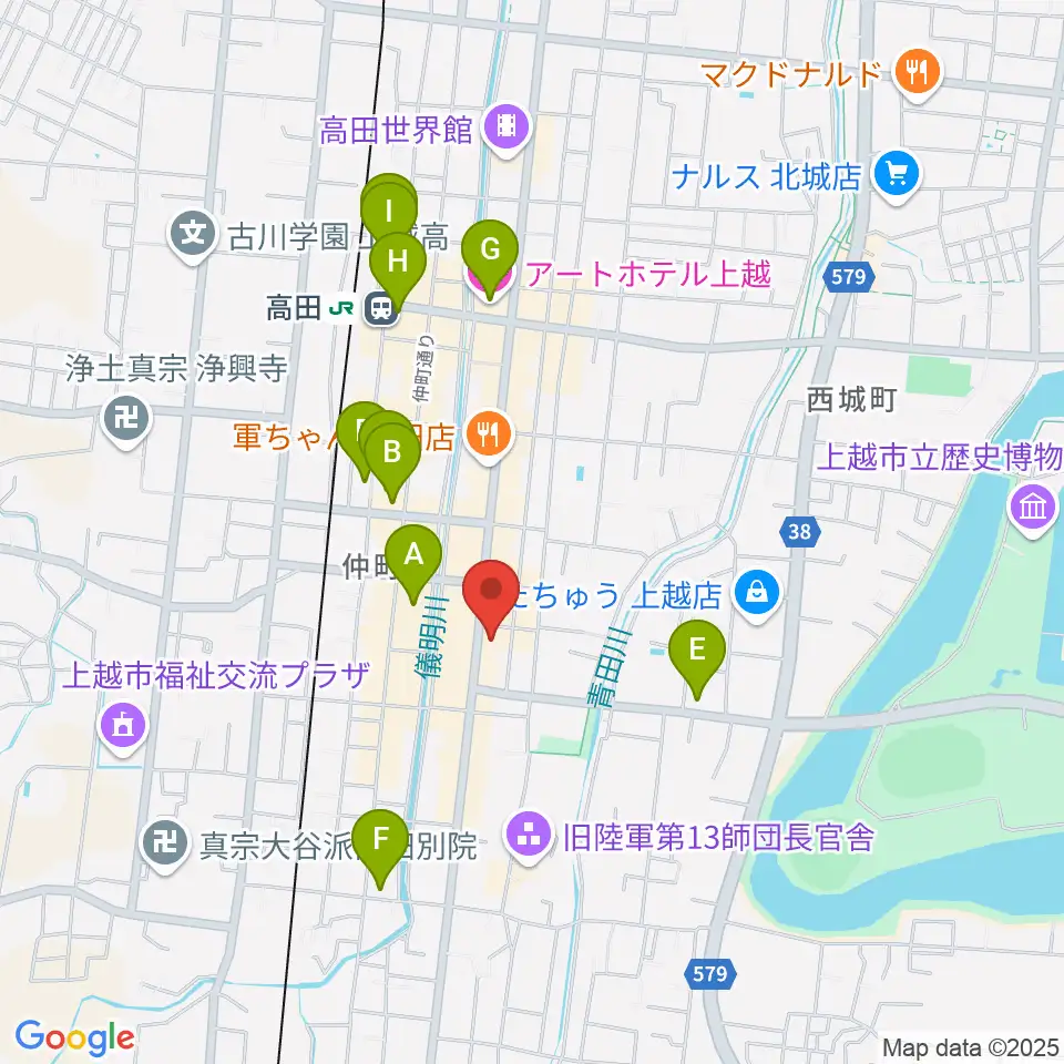 FMじょうえつ FM-J周辺のホテル一覧地図