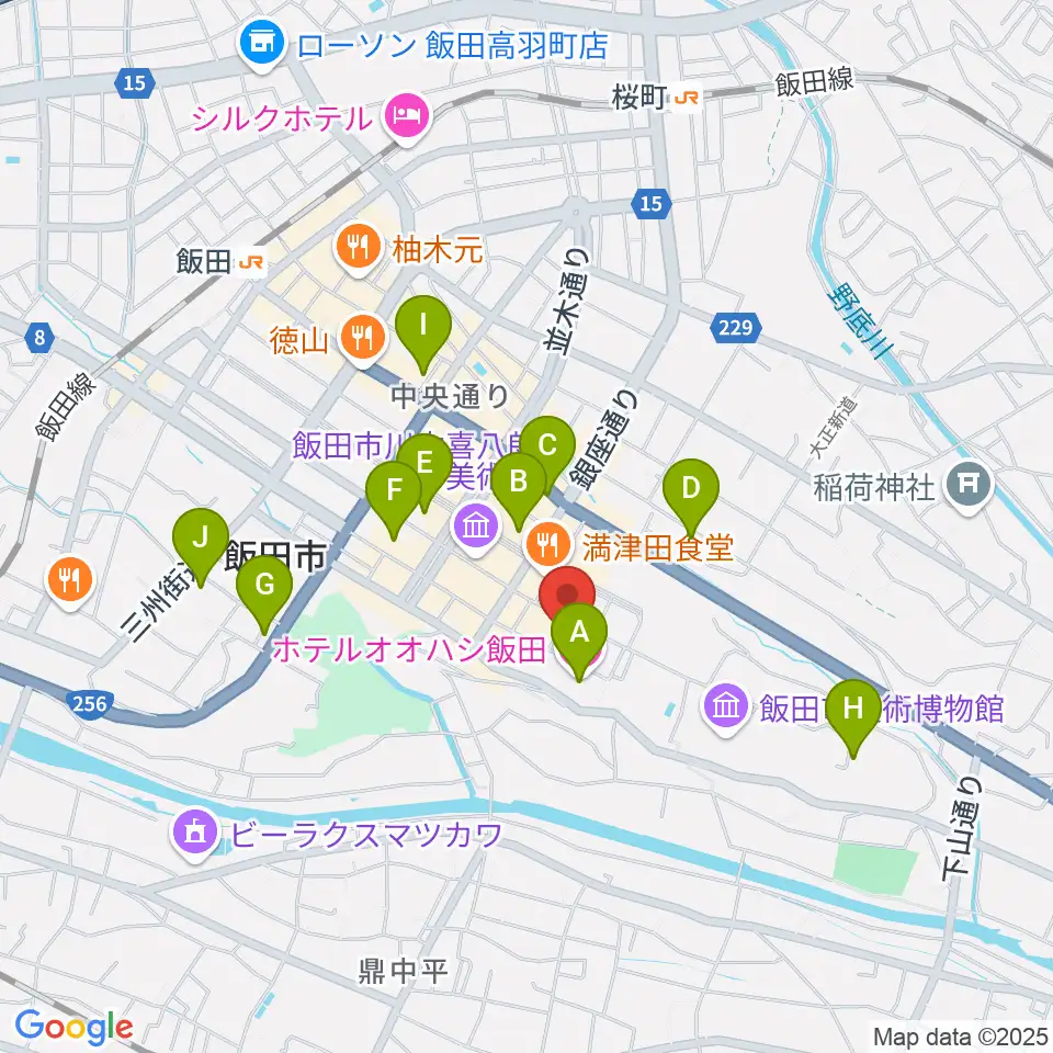 いいだFM・iステーション周辺のホテル一覧地図