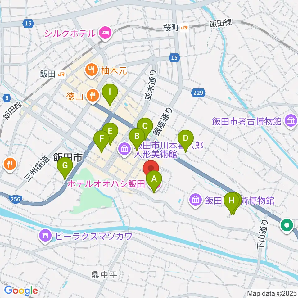 いいだFM・iステーション周辺のホテル一覧地図