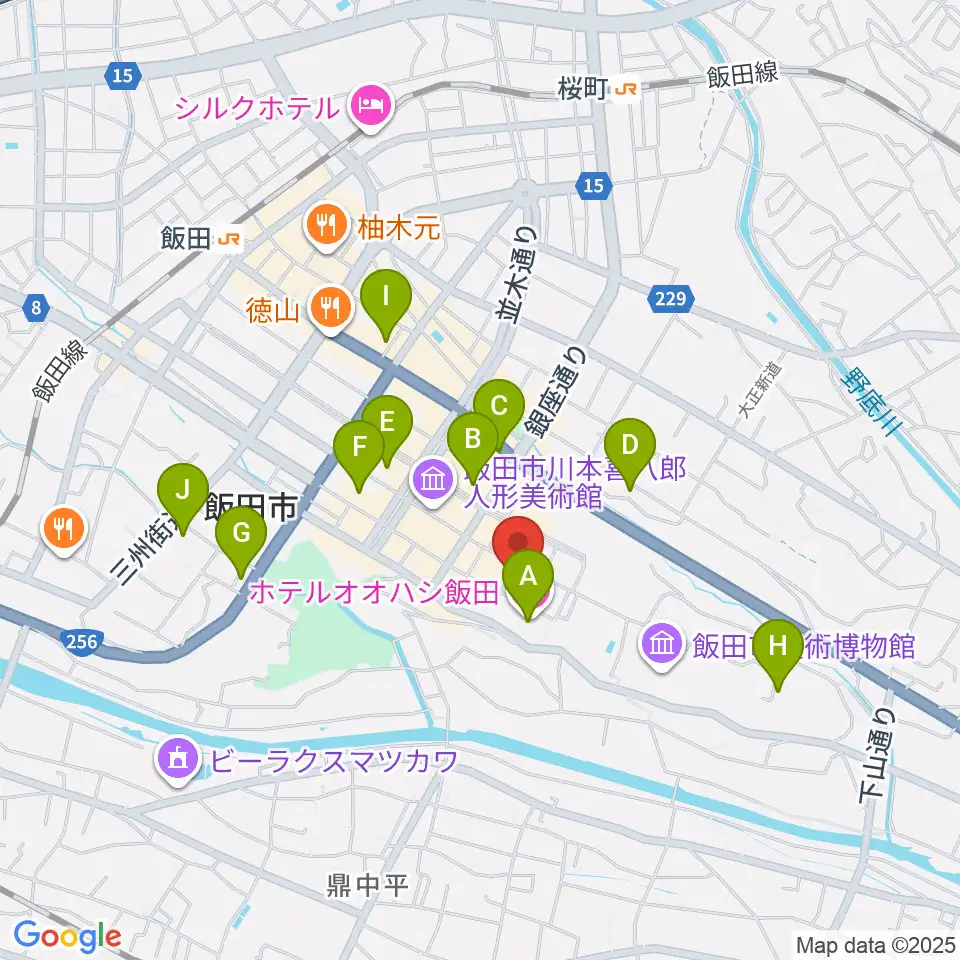 いいだFM・iステーション周辺のホテル一覧地図
