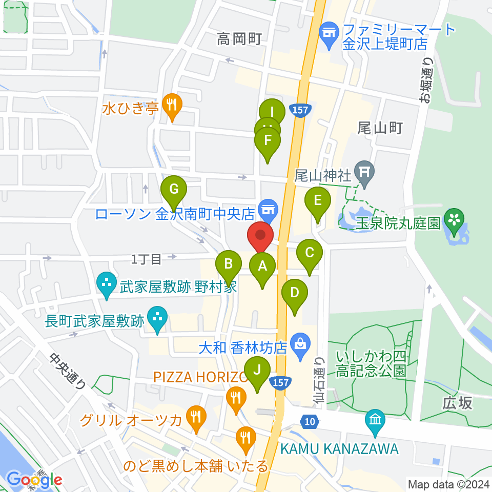 ラジオかなざわ周辺のホテル一覧地図