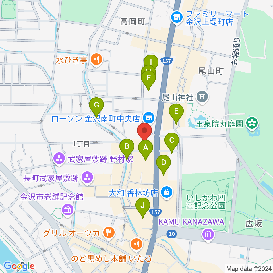 ラジオかなざわ周辺のホテル一覧地図