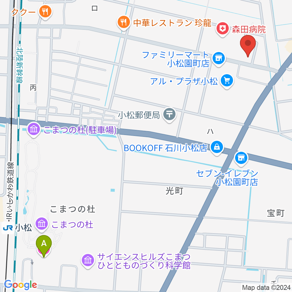 ラジオこまつ周辺のホテル一覧地図