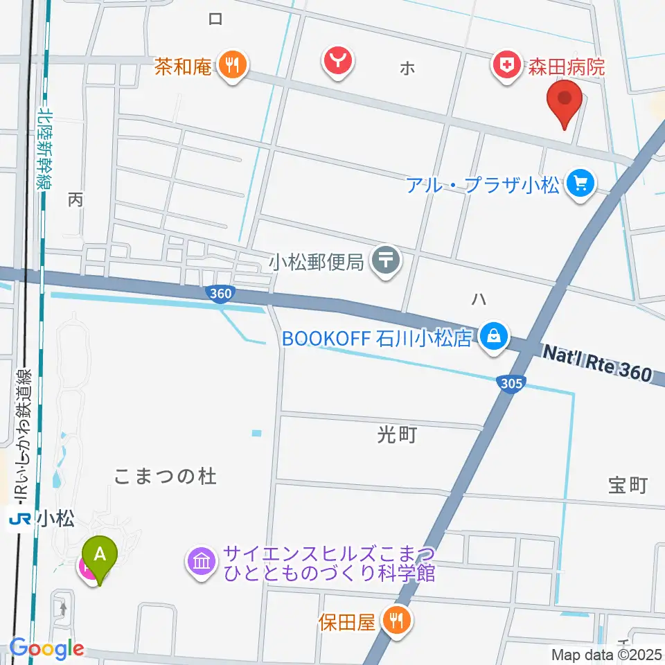 ラジオこまつ周辺のホテル一覧地図