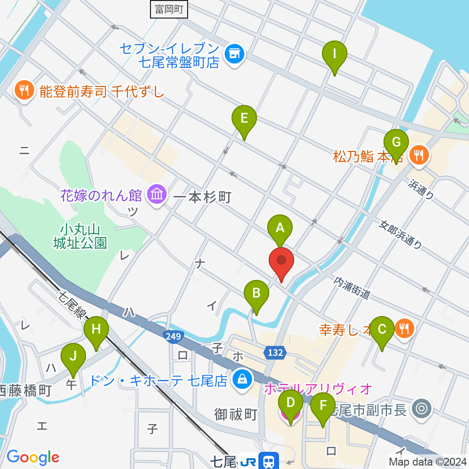 ラジオななお周辺のホテル一覧地図