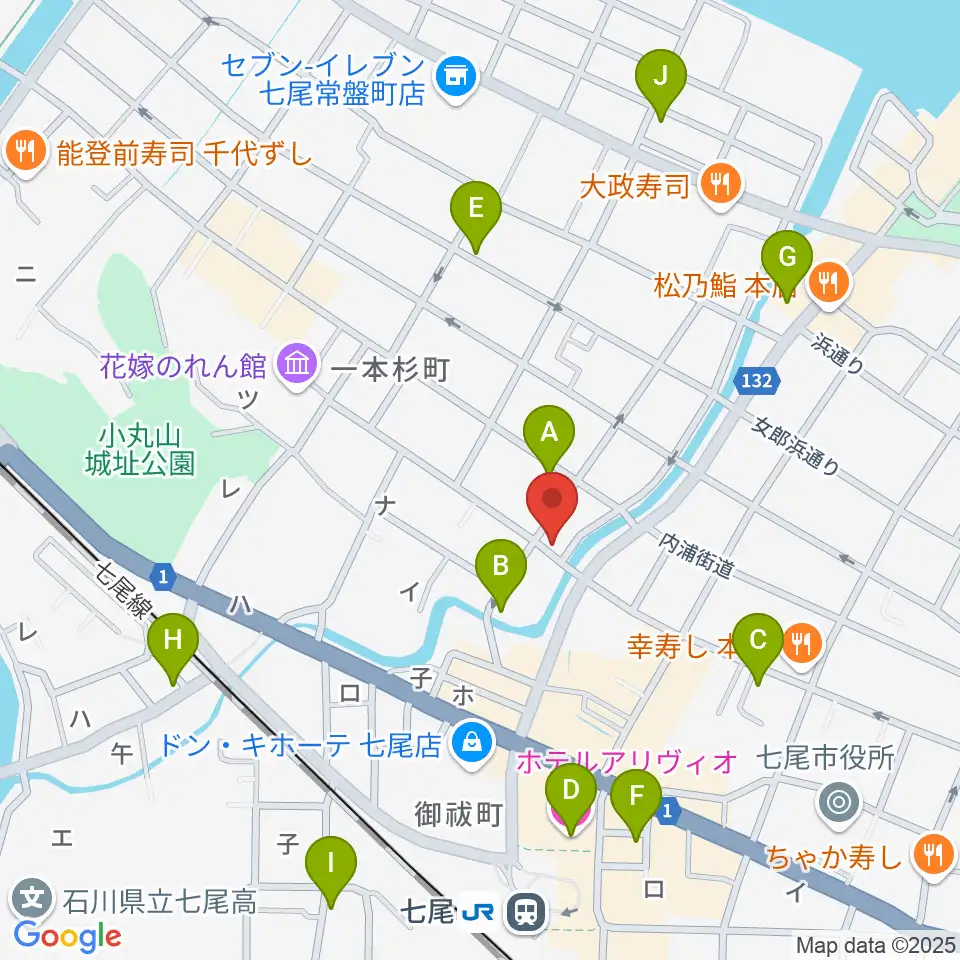 ラジオななお周辺のホテル一覧地図