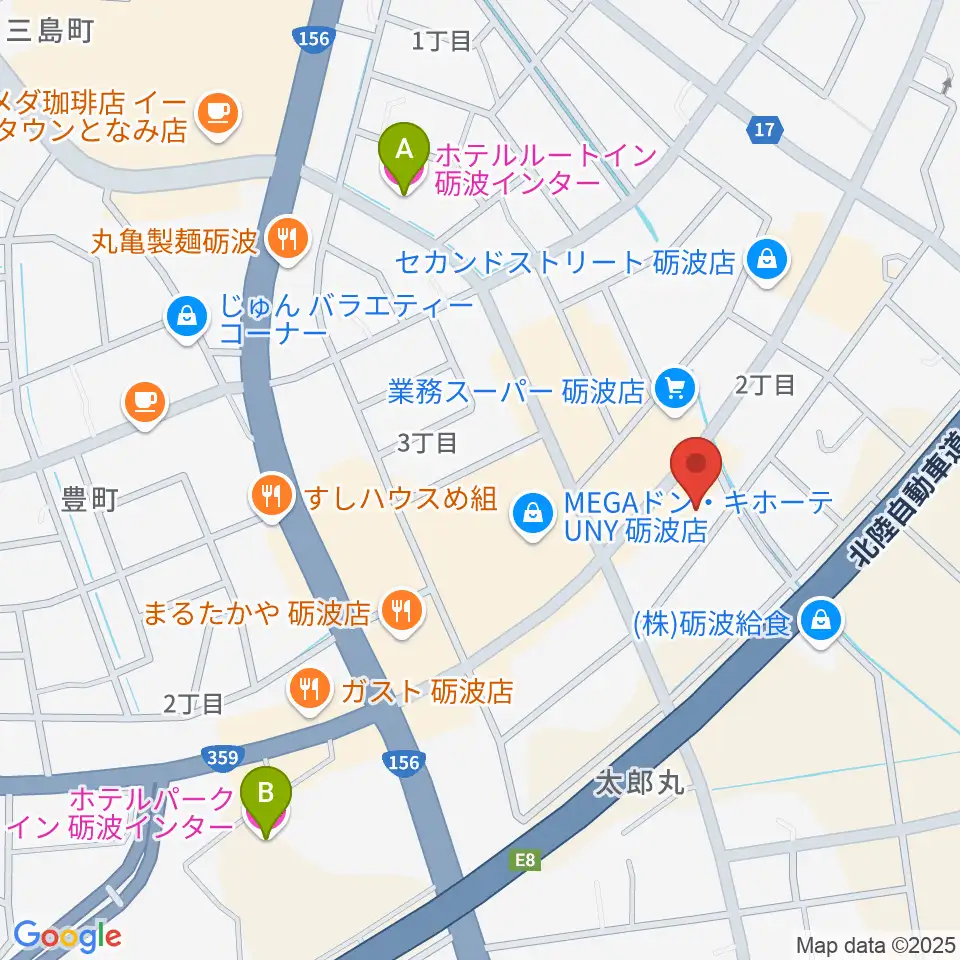 エフエムとなみ周辺のホテル一覧地図