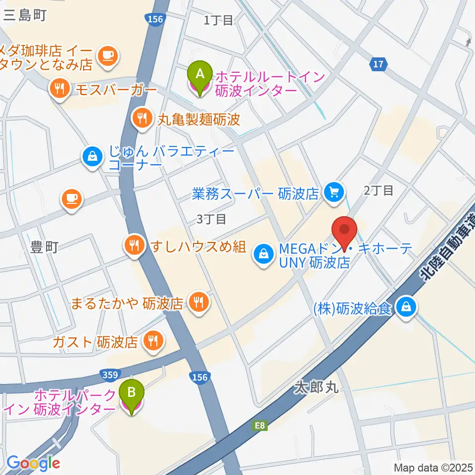 エフエムとなみ周辺のホテル一覧地図