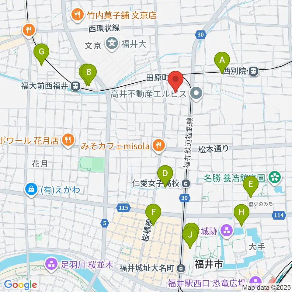 福井街角放送周辺のホテル一覧地図