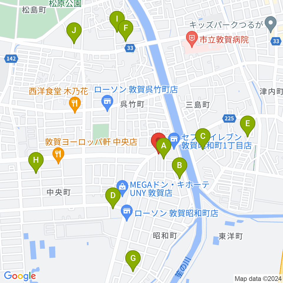 敦賀FM ハーバーステーション周辺のホテル一覧地図