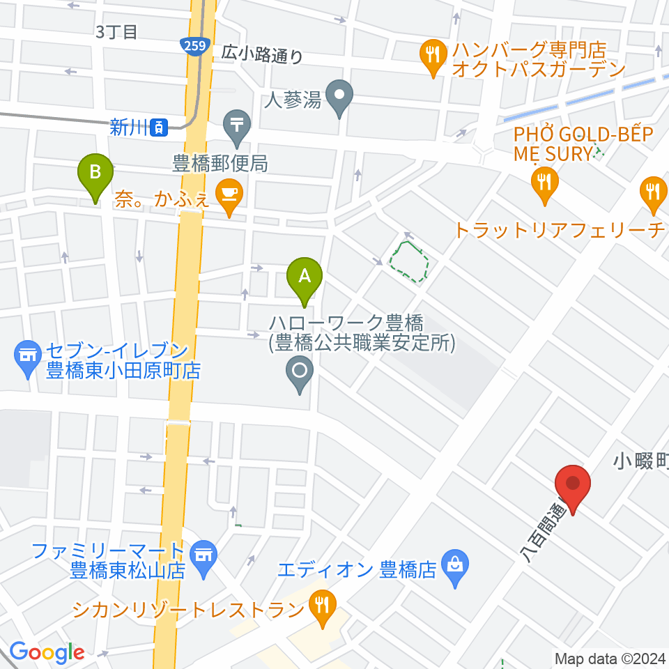 やしの実FM（エフエム豊橋）周辺のホテル一覧地図