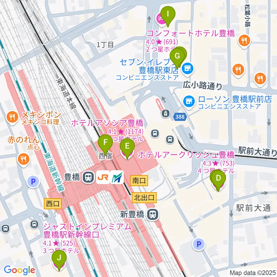 やしの実FM周辺のホテル一覧地図