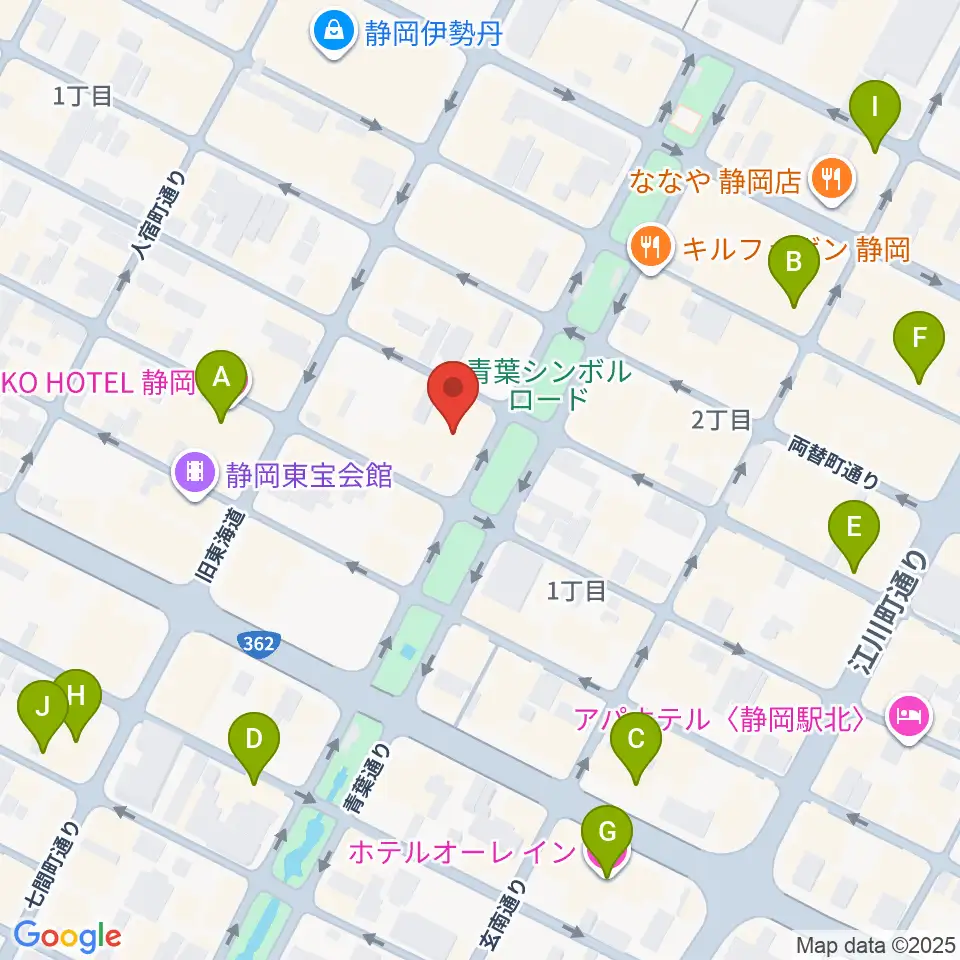 シティエフエム静岡 FM-Hi周辺のホテル一覧地図