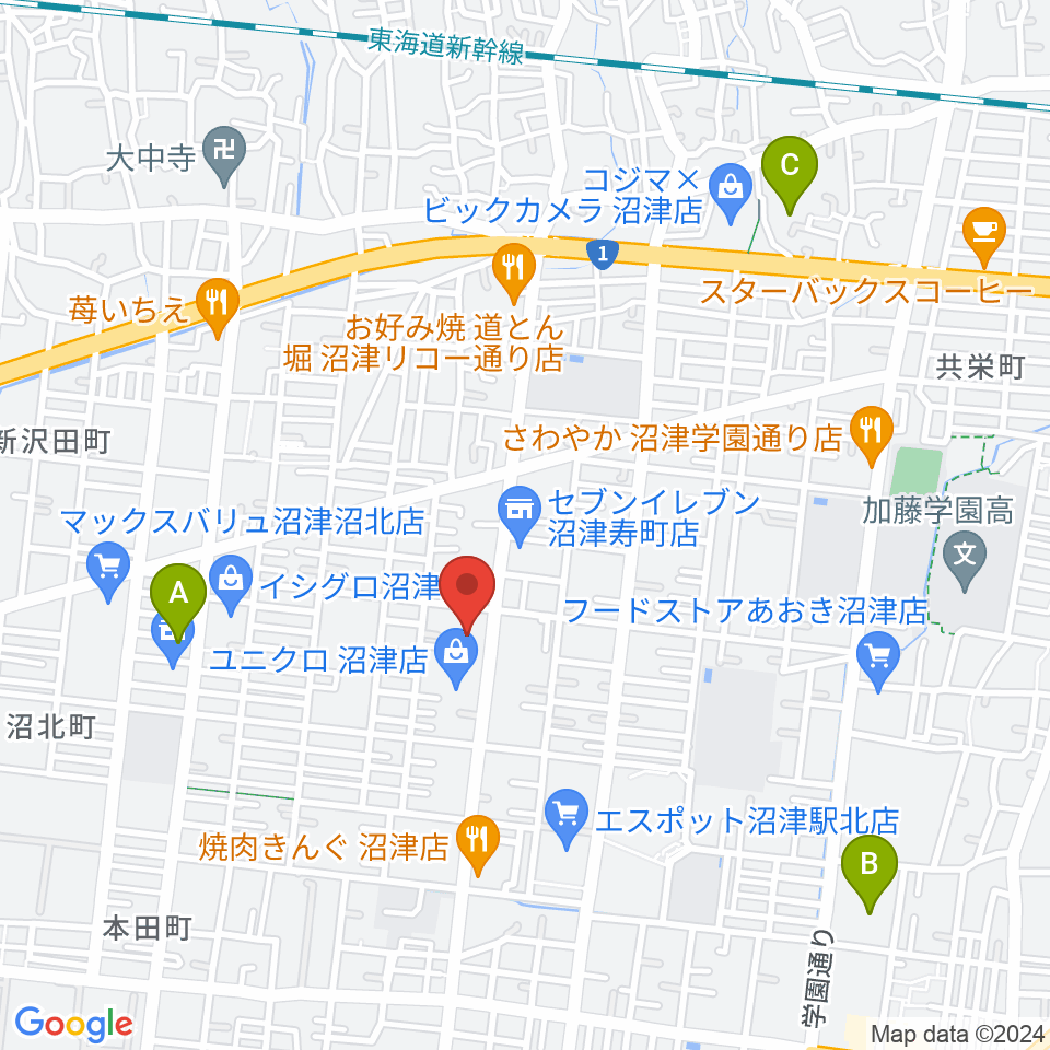 沼津コーストエフエム周辺のホテル一覧地図