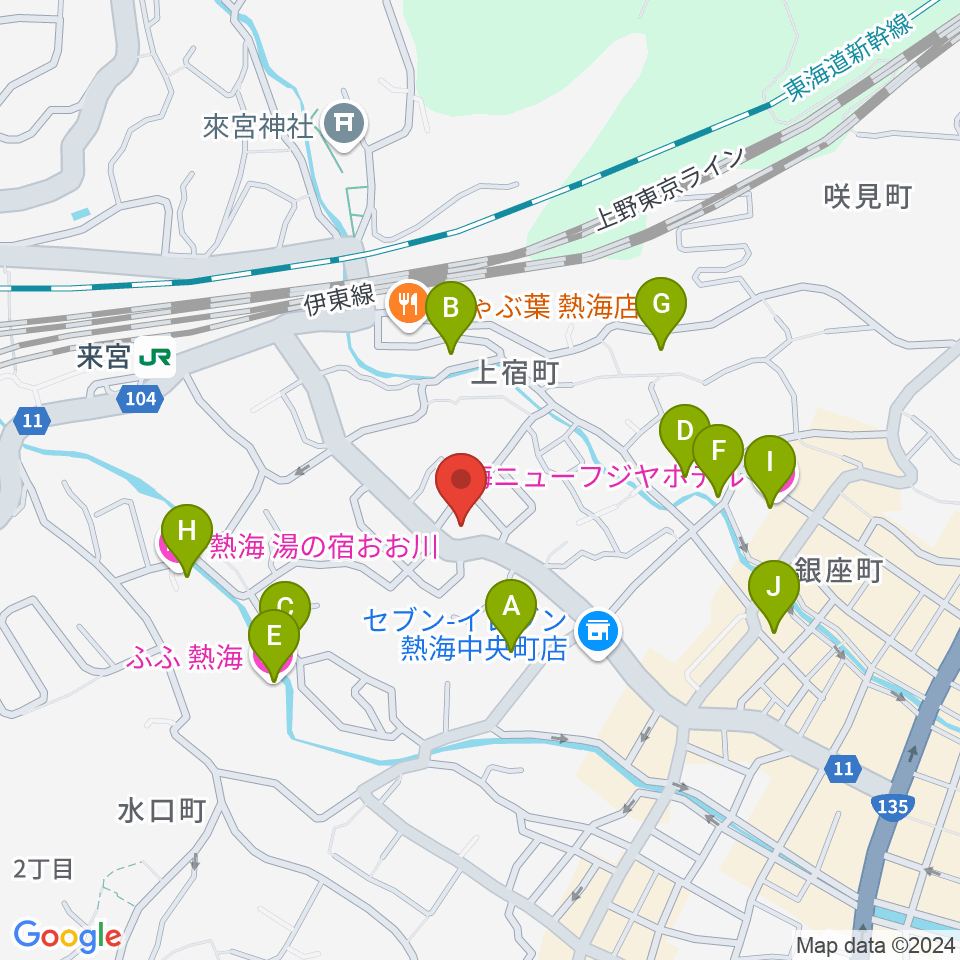 エフエム熱海湯河原 Ciao!周辺のホテル一覧地図