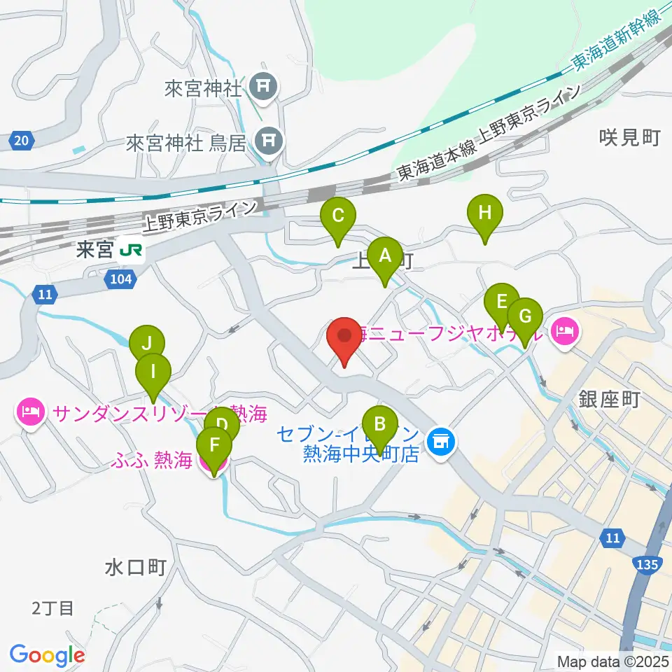 エフエム熱海湯河原 Ciao!周辺のホテル一覧地図