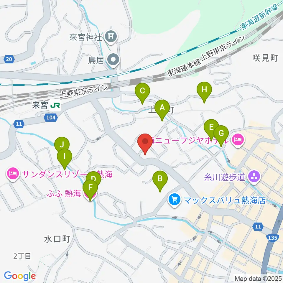 エフエム熱海湯河原 Ciao!周辺のホテル一覧地図