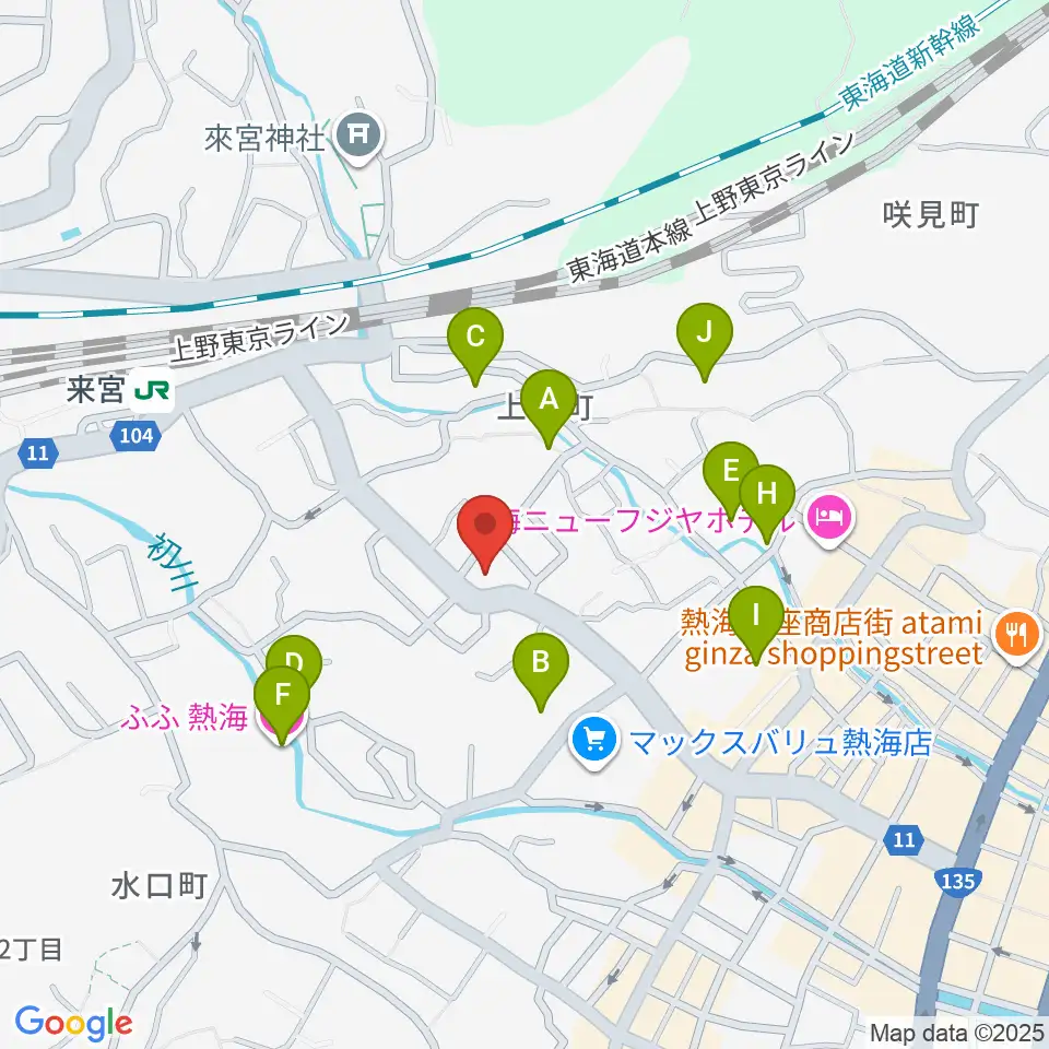 エフエム熱海湯河原 Ciao!周辺のホテル一覧地図