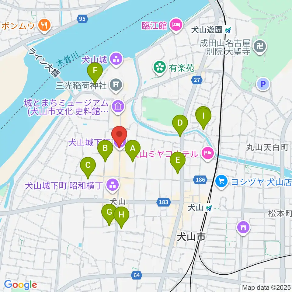 愛知北エフエム放送周辺のホテル一覧地図