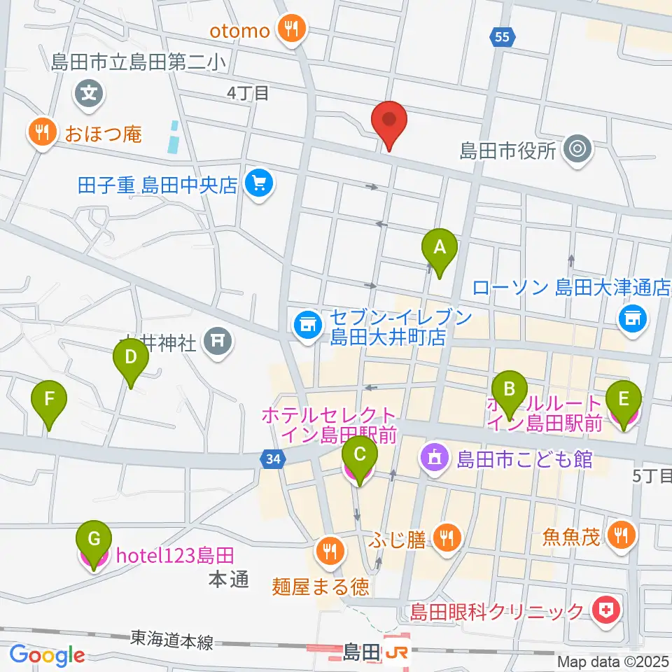FM島田周辺のホテル一覧地図