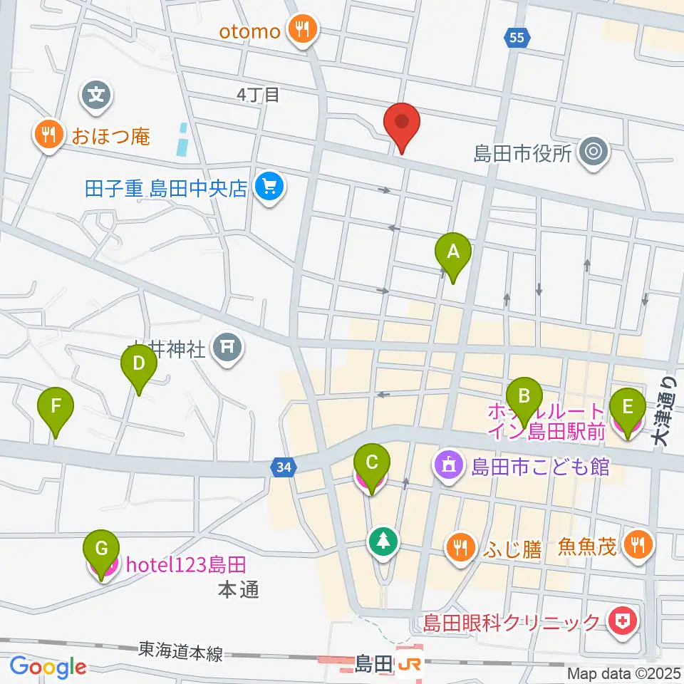 FM島田周辺のホテル一覧地図