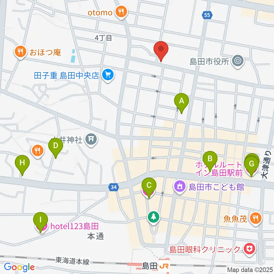 FM島田周辺のホテル一覧地図