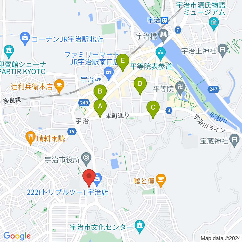 FMうじ周辺のホテル一覧地図