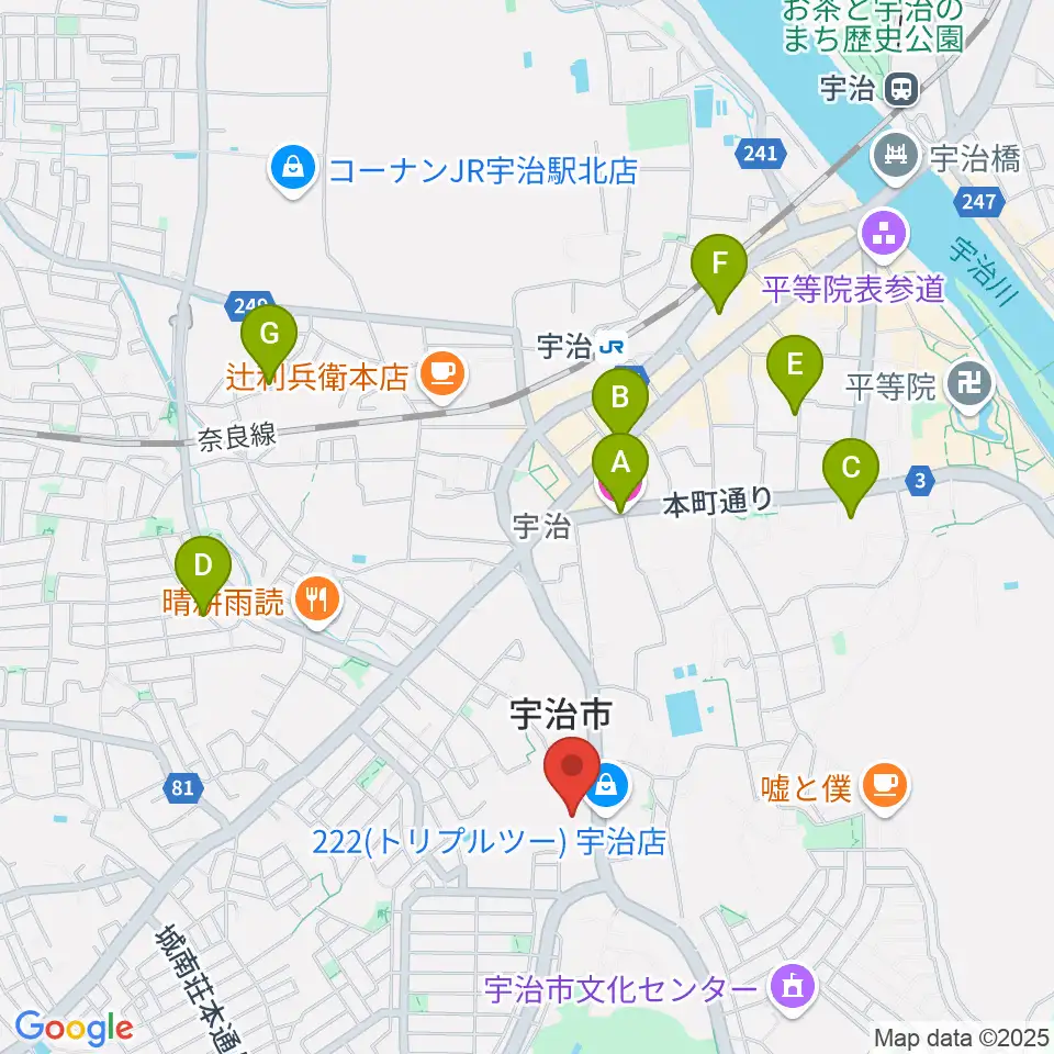 FMうじ周辺のホテル一覧地図
