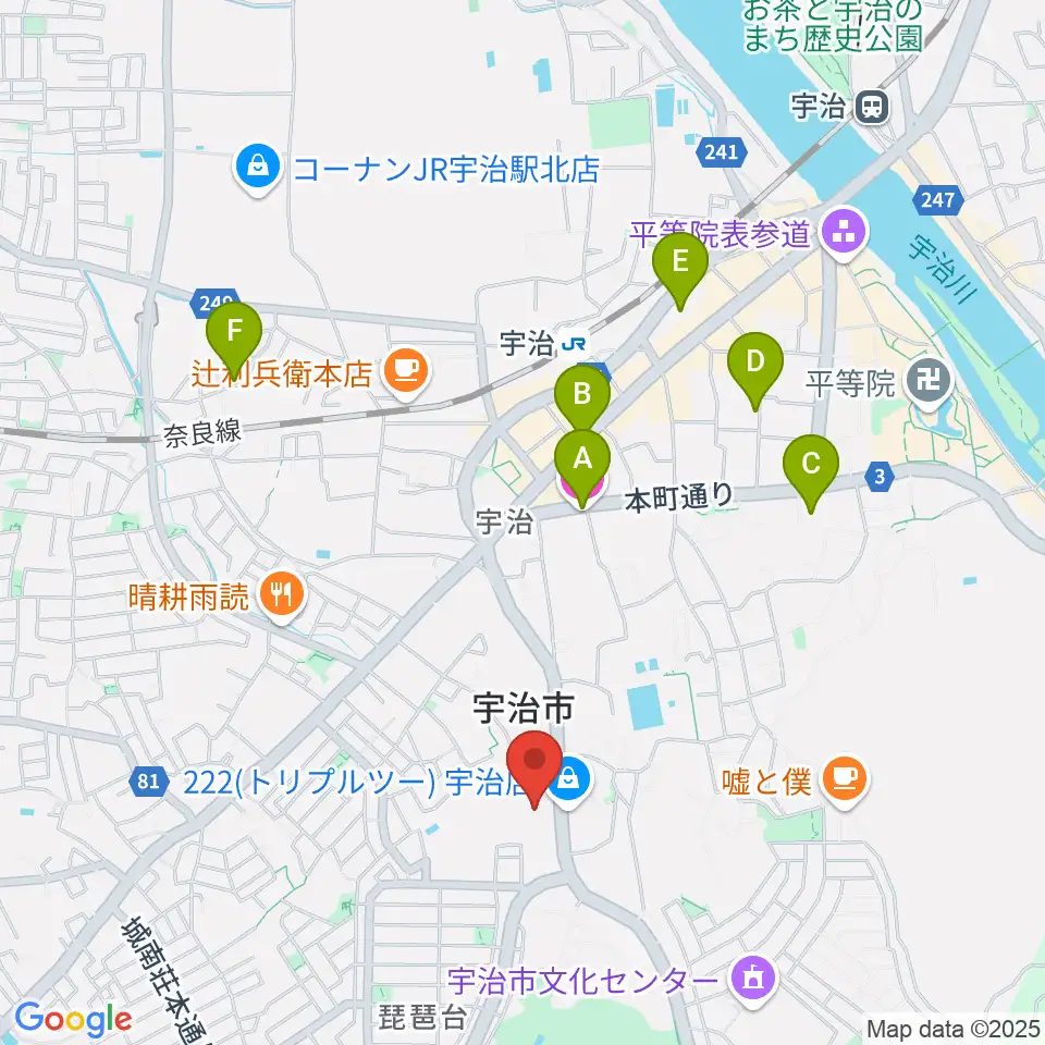 FMうじ周辺のホテル一覧地図