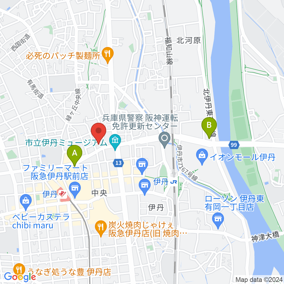 ハッピーエフエムいたみ周辺のホテル一覧地図