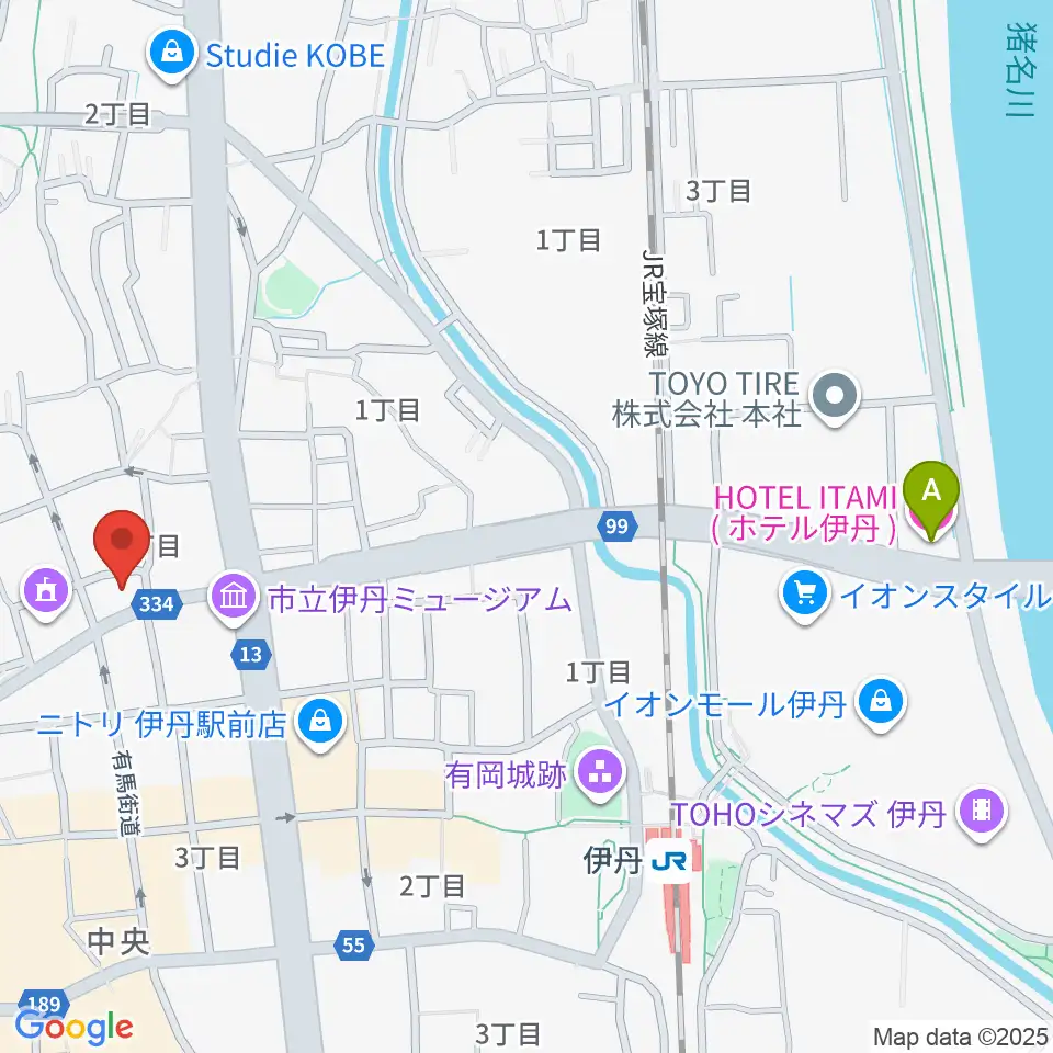 ハッピーエフエムいたみ周辺のホテル一覧地図
