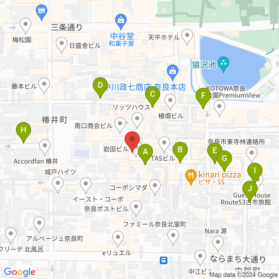 ならどっとFM周辺のホテル一覧地図
