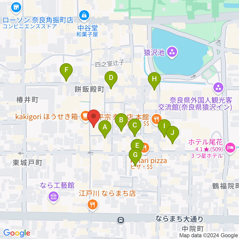 ならどっとFM周辺のホテル一覧地図